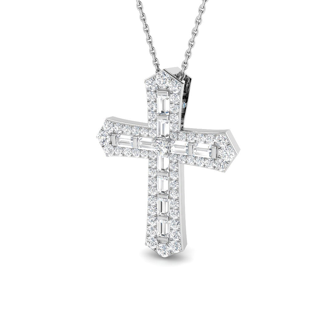 9ct White Gold 0.96ct G SI2 Diamond Pendant