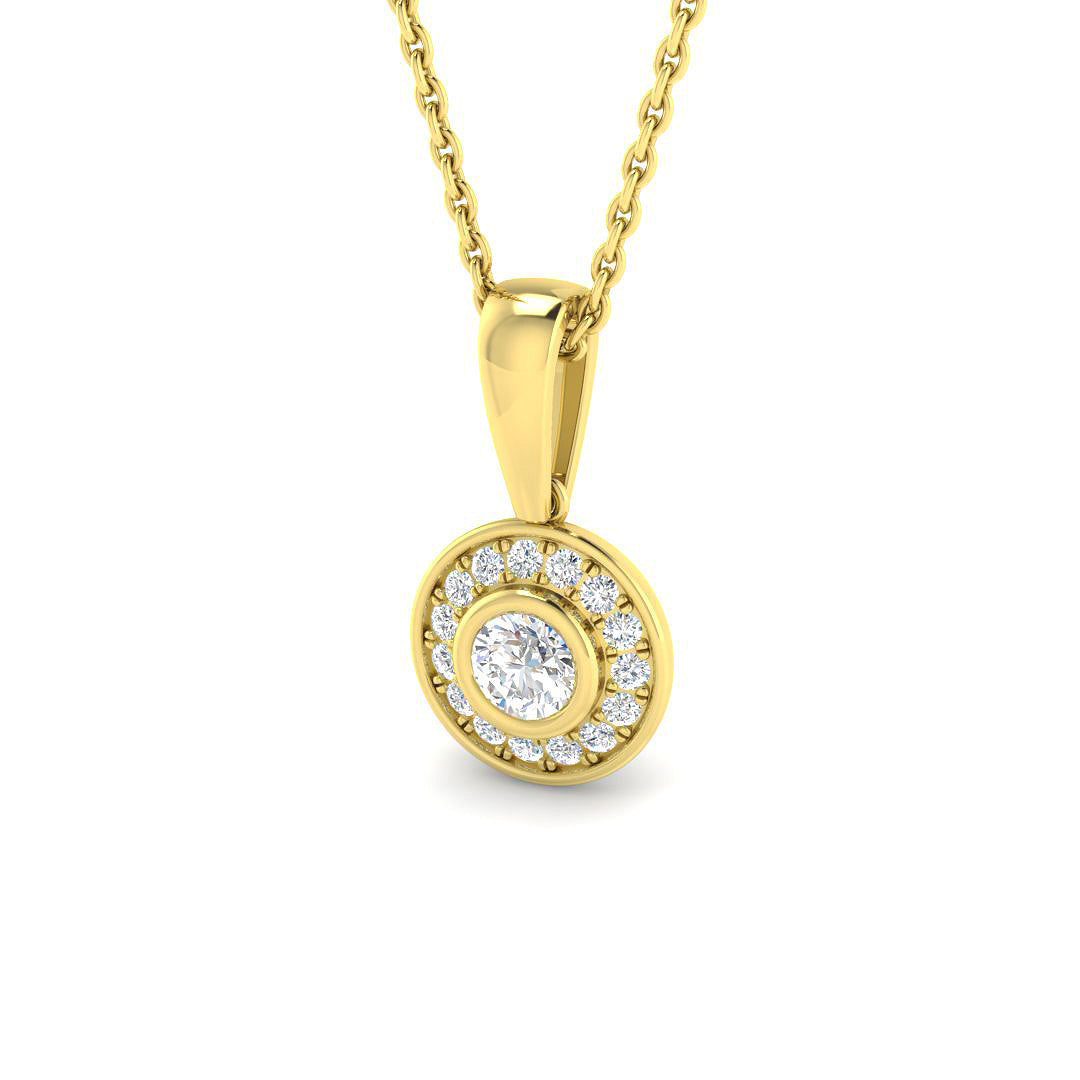 9ct Yellow Gold 0.26ct G SI2 Diamond Pendant