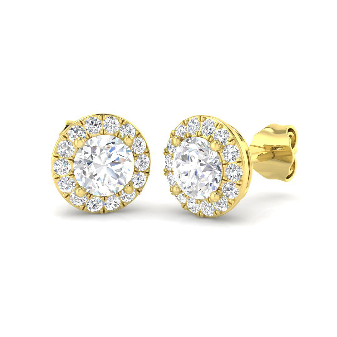 9ct Yellow Gold 1.38ct Laboratory Grown CVD Earrings
