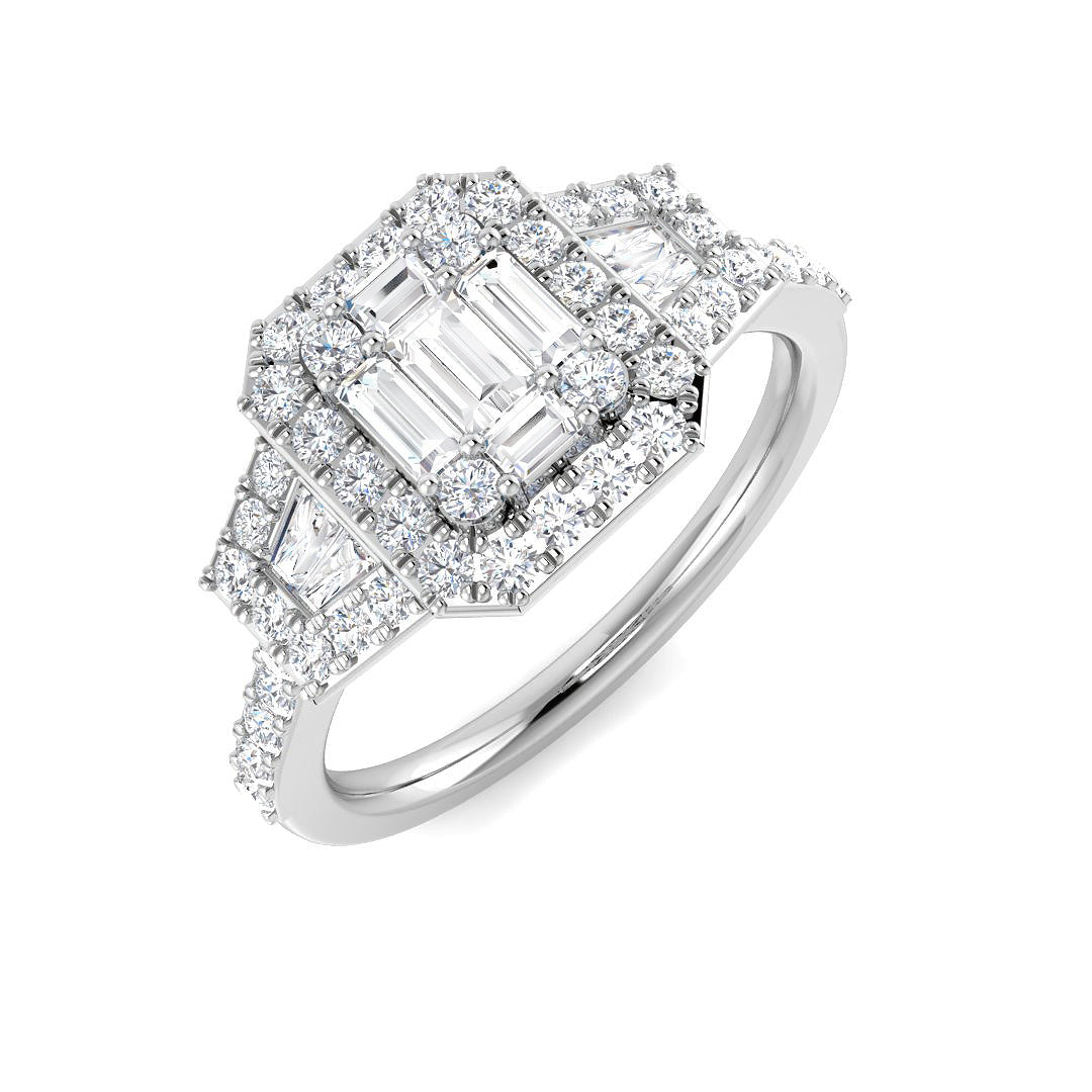 9ct White Gold 0.83ct G SI2 Diamond Ring