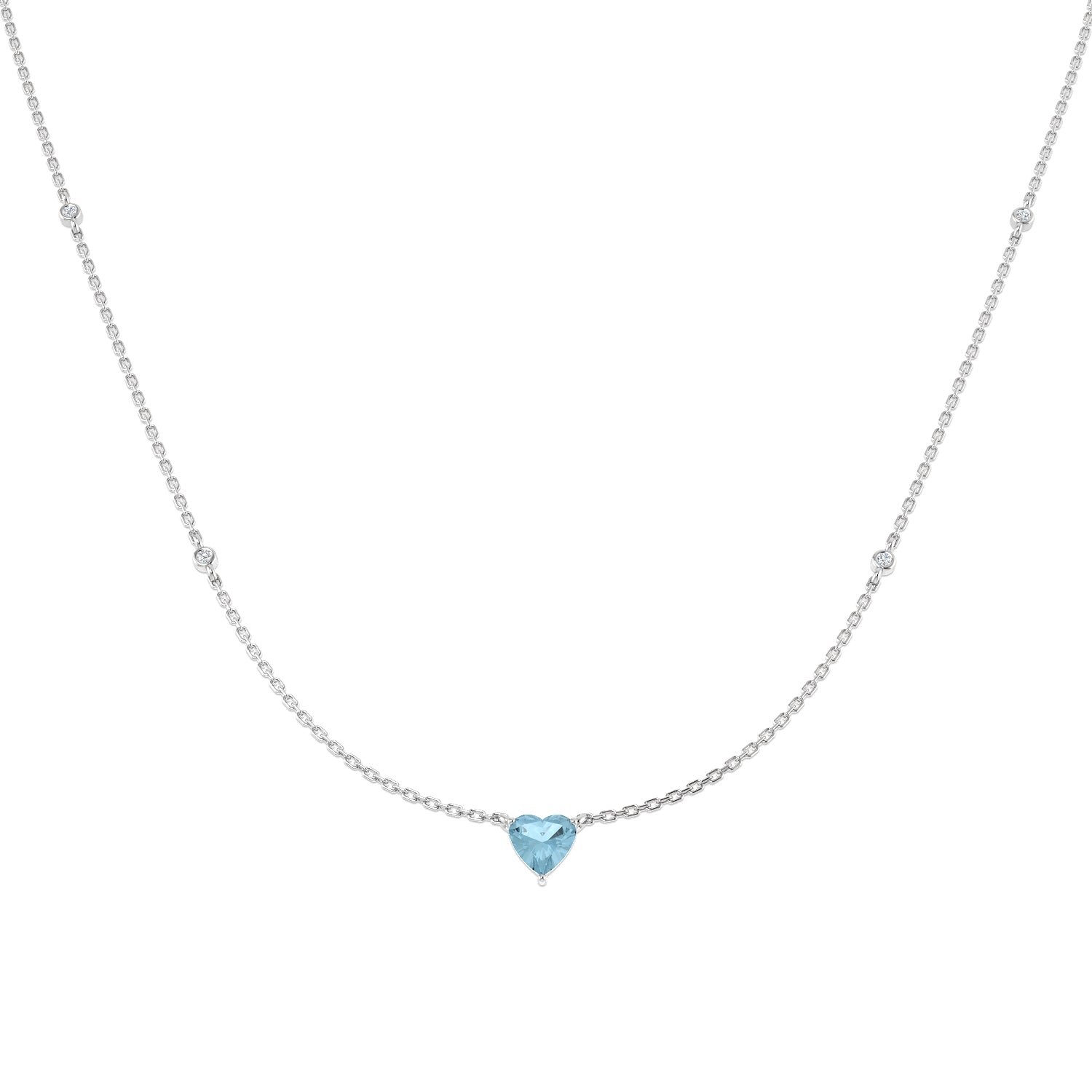 9ct White Gold 0.69ct Aquamarine Necklace