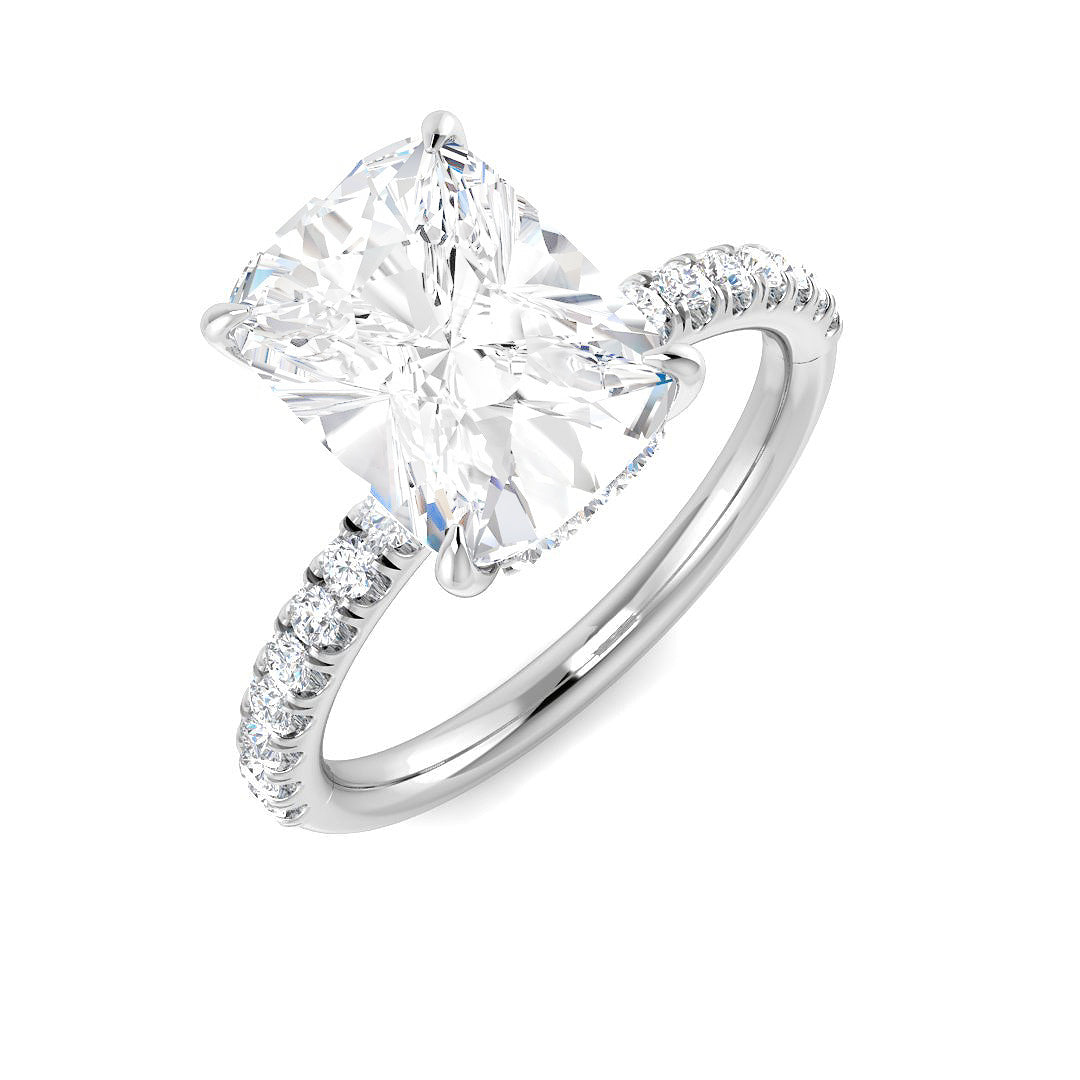 9ct White Gold 3.39ct E VS2 Laboratory Grown CVD Ring