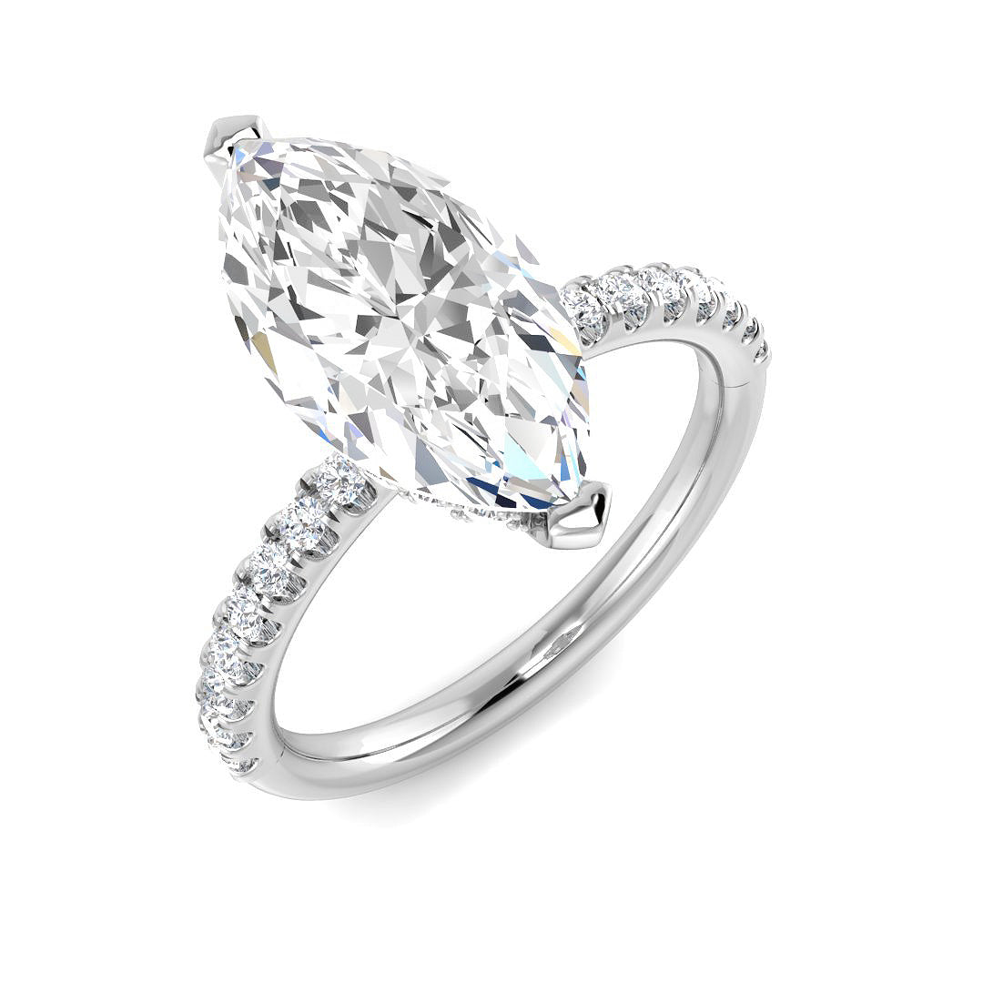 9ct White Gold 3.45ct E VS2 Laboratory Grown CVD Ring
