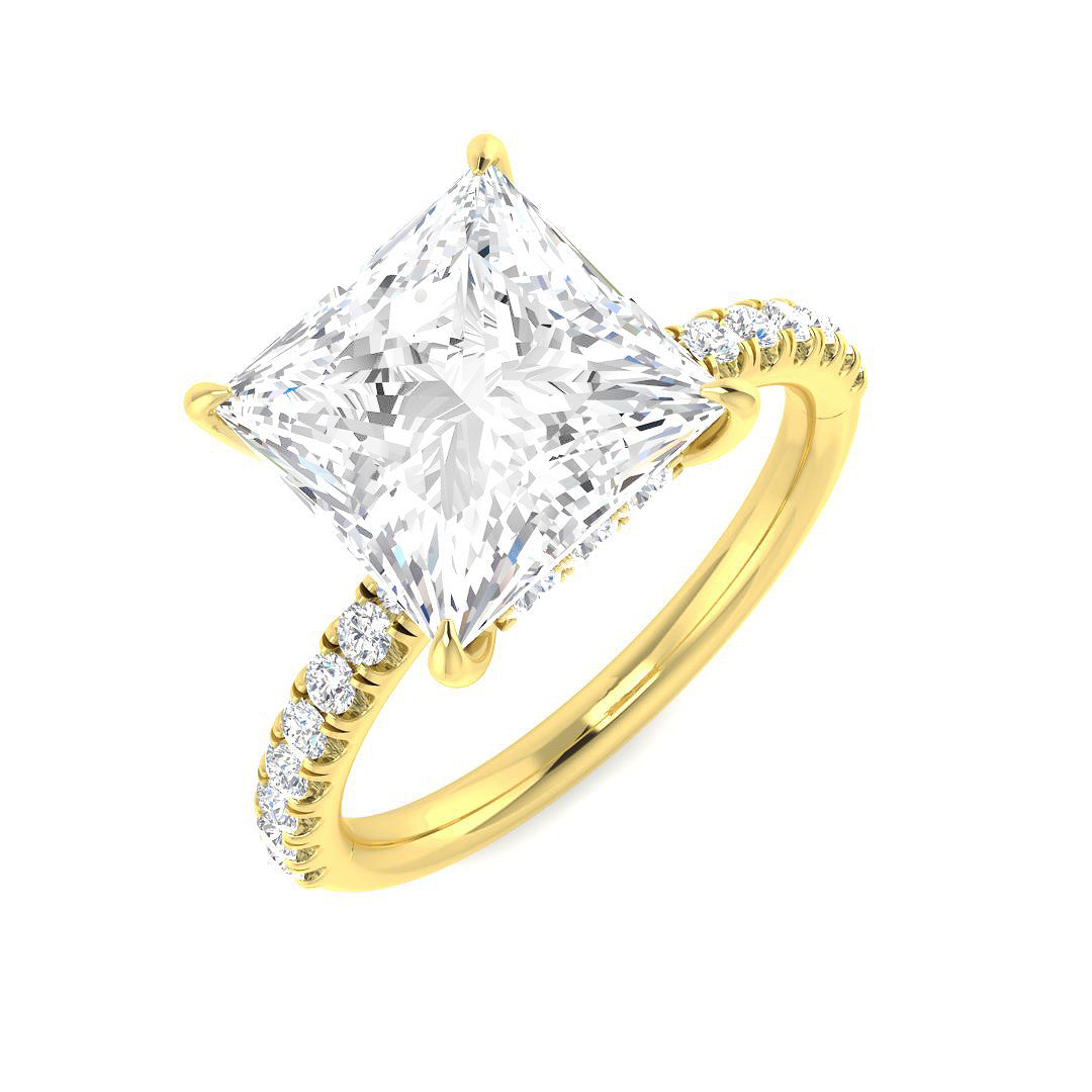 9ct Yellow Gold 4.45ct E VS2 Laboratory Grown CVD Ring