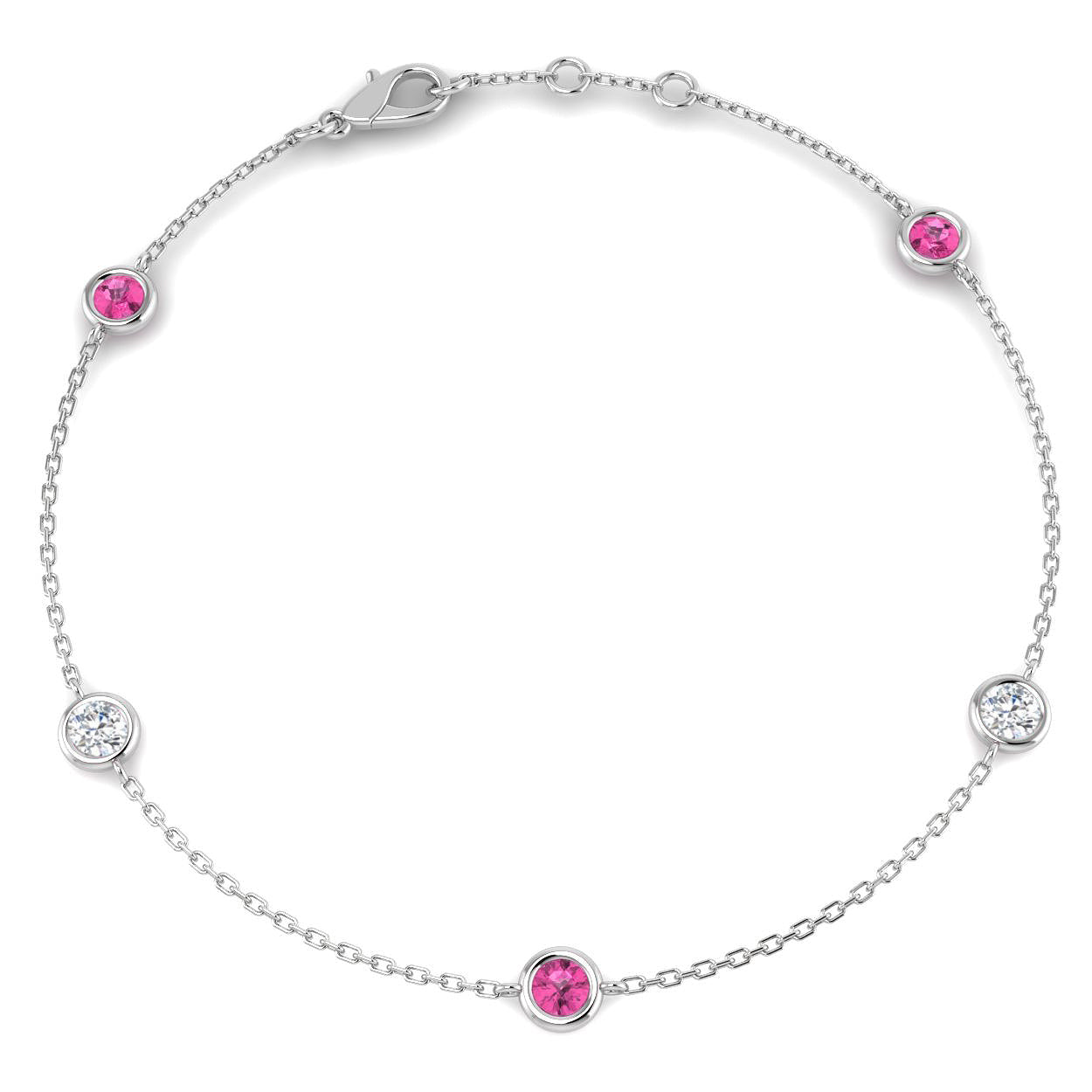 9ct White Gold 0.61ct G SI2 Diamond Bracelet