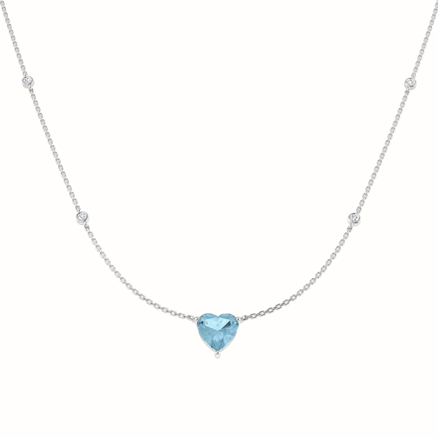 9ct White Gold 2.50ct Aquamarine Necklace