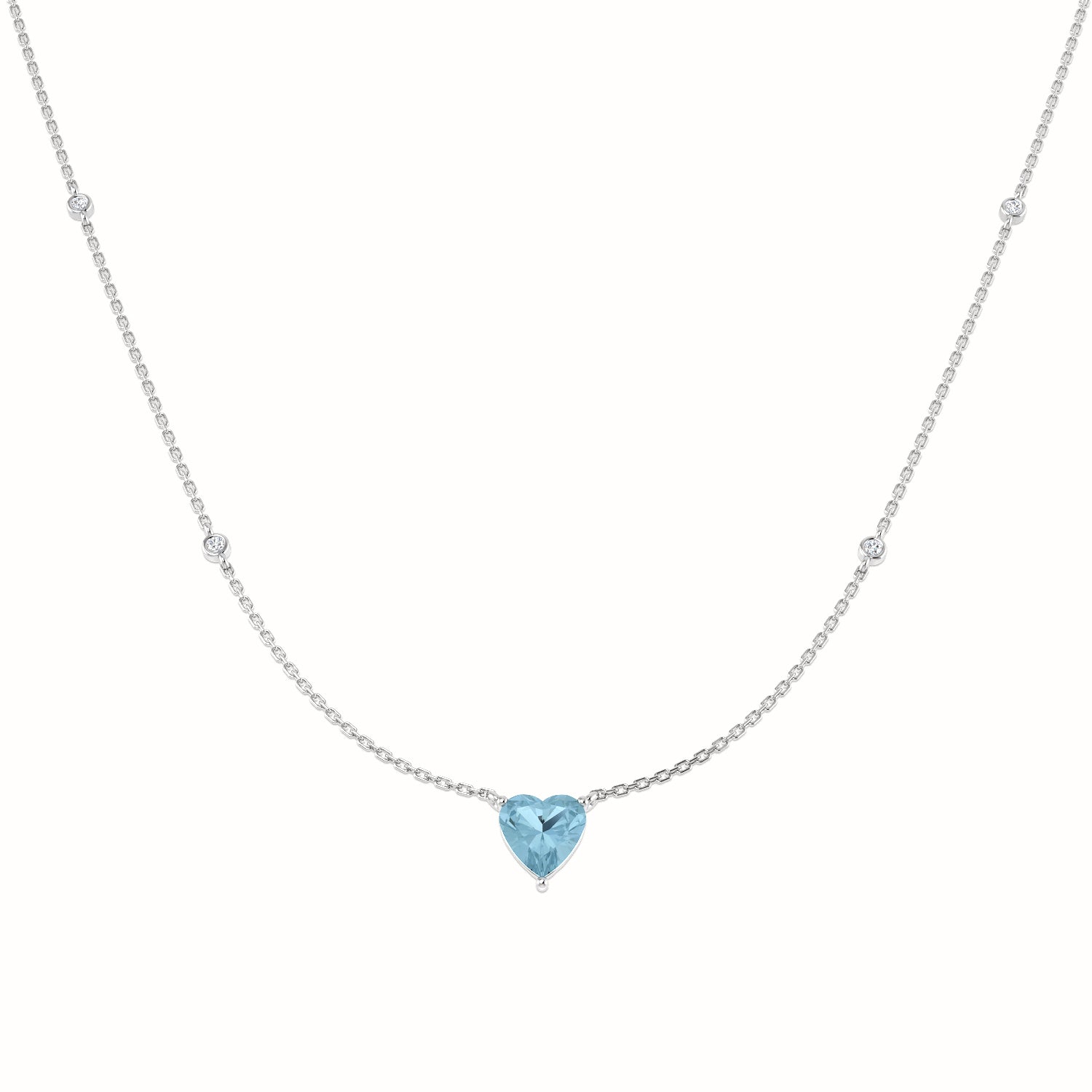9ct White Gold 1.63ct Aquamarine Necklace