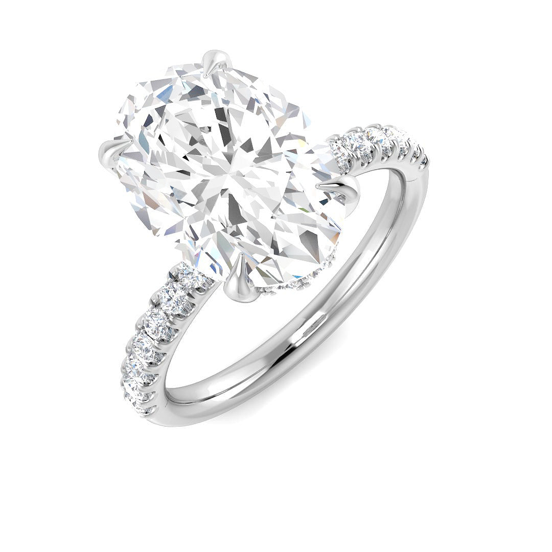 9ct White Gold 4.44ct E VS2 Laboratory Grown CVD Ring