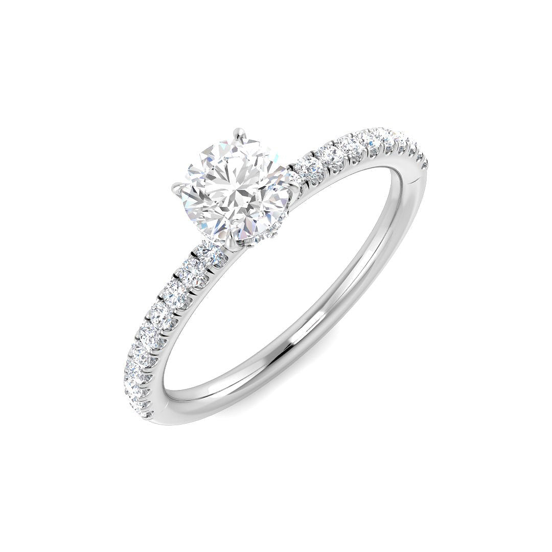 9ct White Gold 0.75ct Laboratory Grown CVD Ring