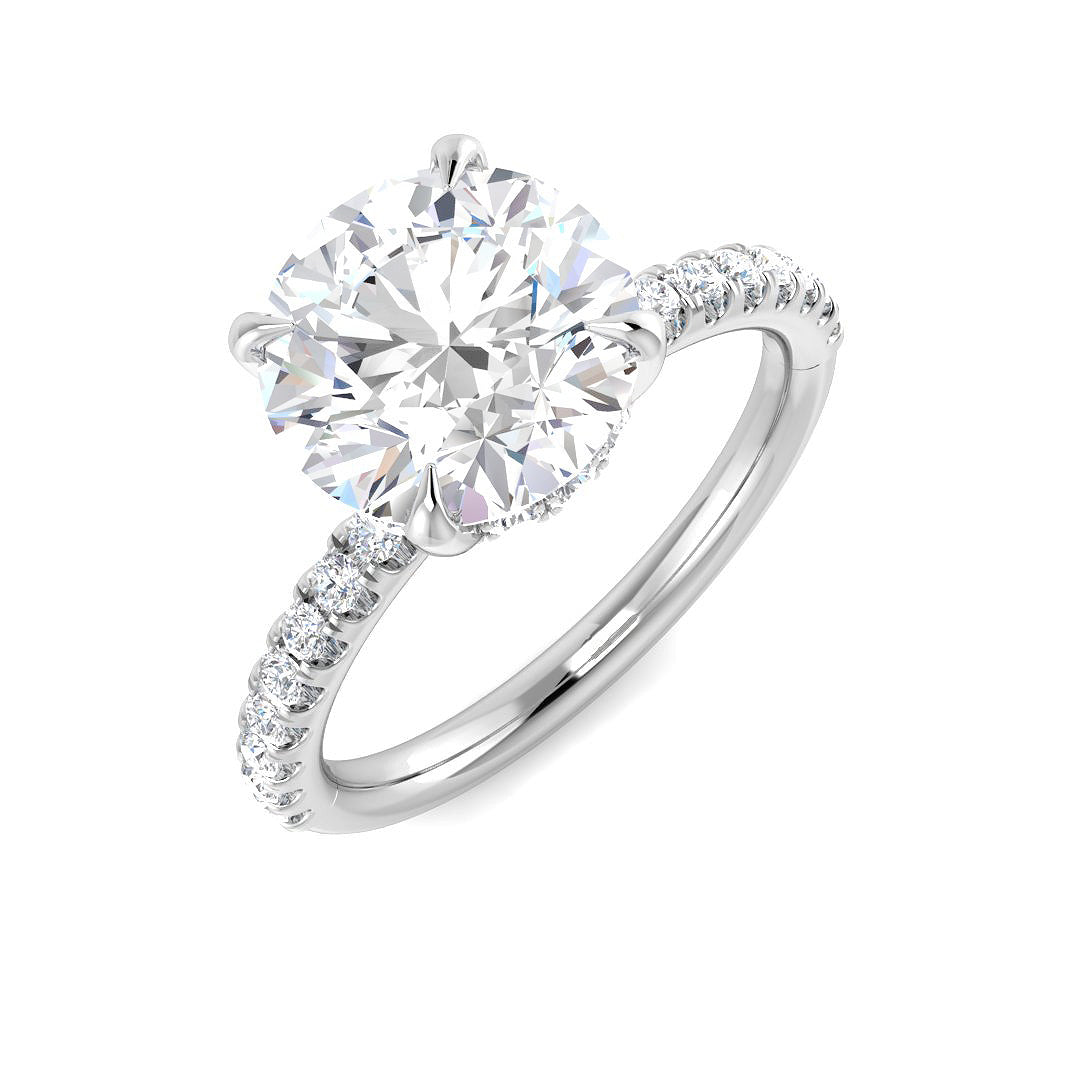 9ct White Gold 3.38ct E VS2 Laboratory Grown CVD Ring