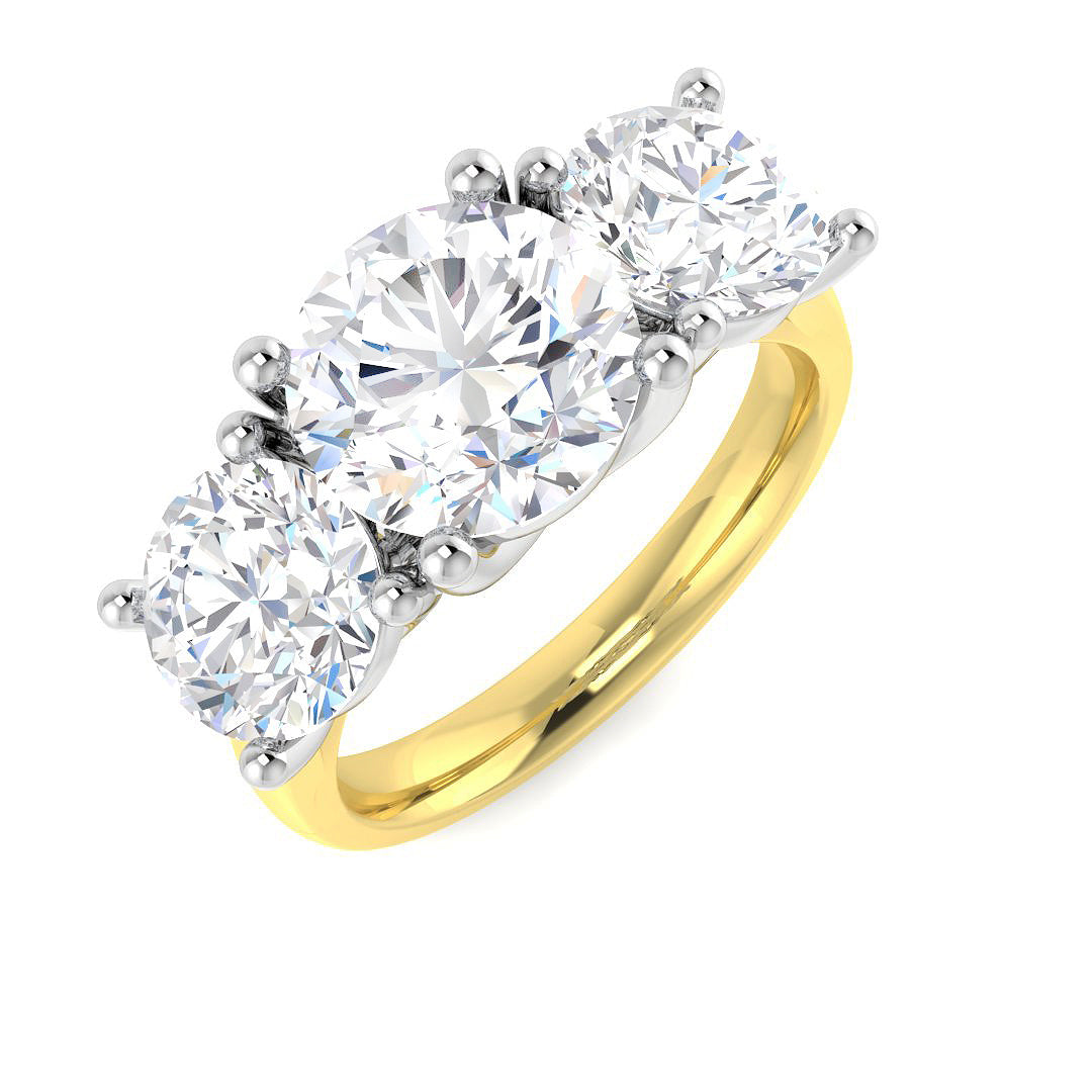 9ct Two-Tone Gold 5.05ct E VS1 Laboratory Grown CVD Ring
