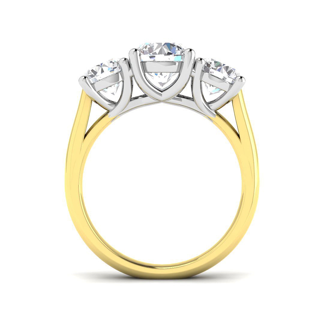 9ct Two-Tone Gold 2.98ct D VS2 Laboratory Grown CVD Ring