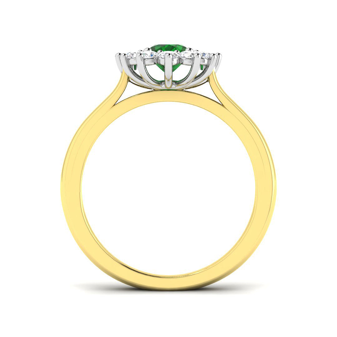 9ct Two-Tone Gold 1.05ct Laboratory Grown Lab Emerald Ring