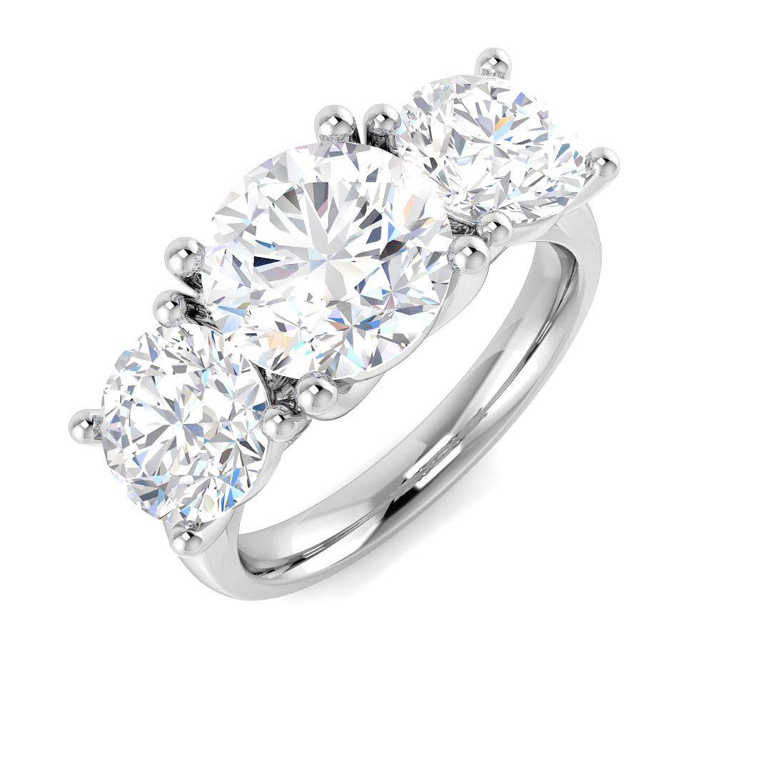 9ct White Gold 5.04ct E VS2 Laboratory Grown CVD Ring