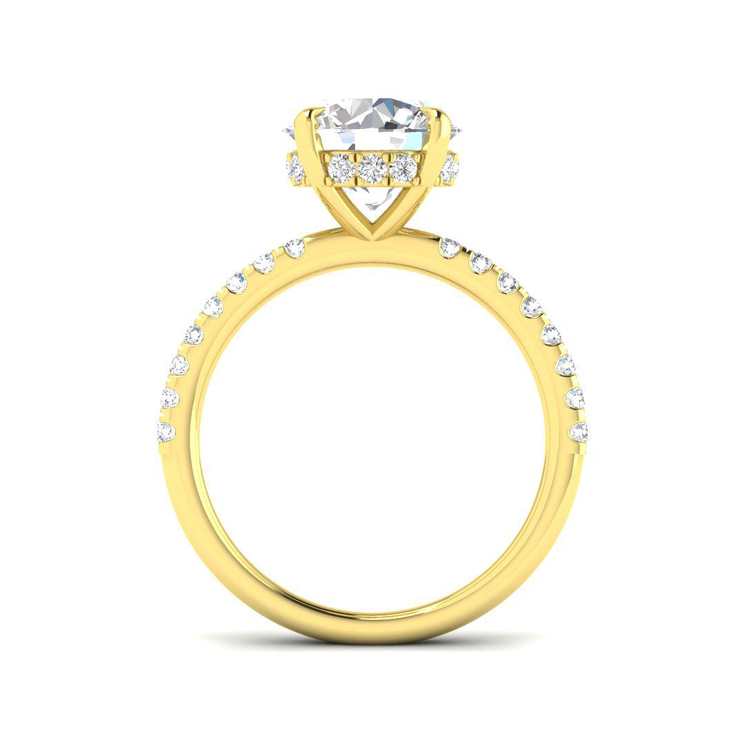 9ct Yellow Gold 3.37ct E VS1 Laboratory Grown CVD Ring