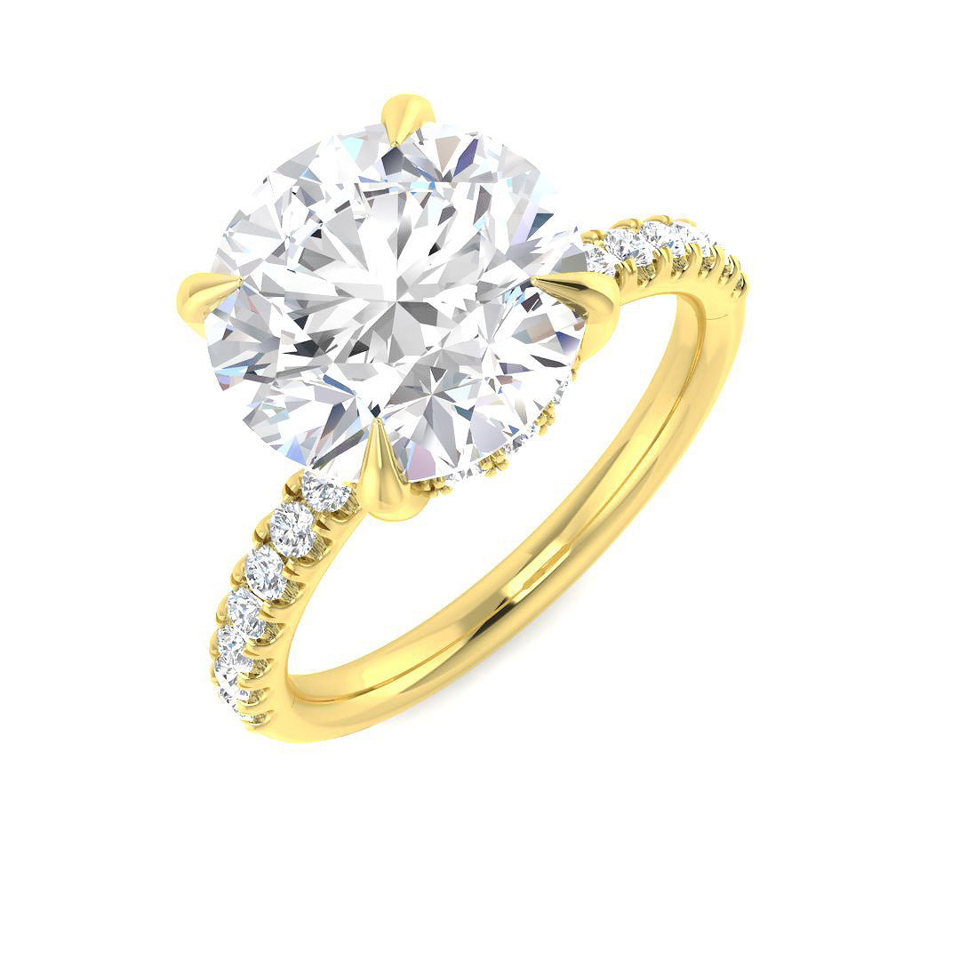 9ct Yellow Gold 4.42ct E VS2 Laboratory Grown CVD Ring
