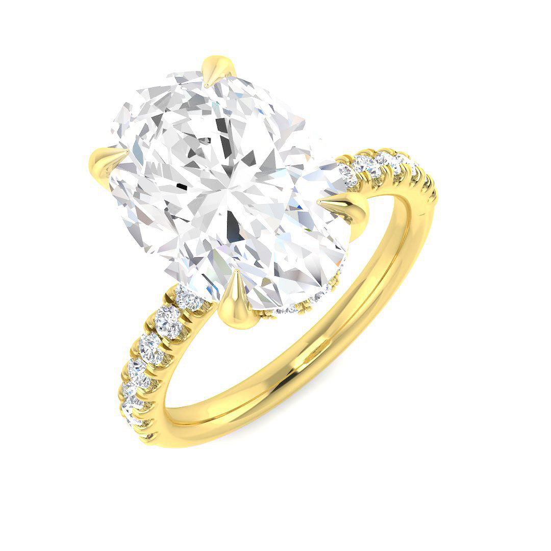9ct Yellow Gold 5.50ct D VS2 Laboratory Grown CVD Ring