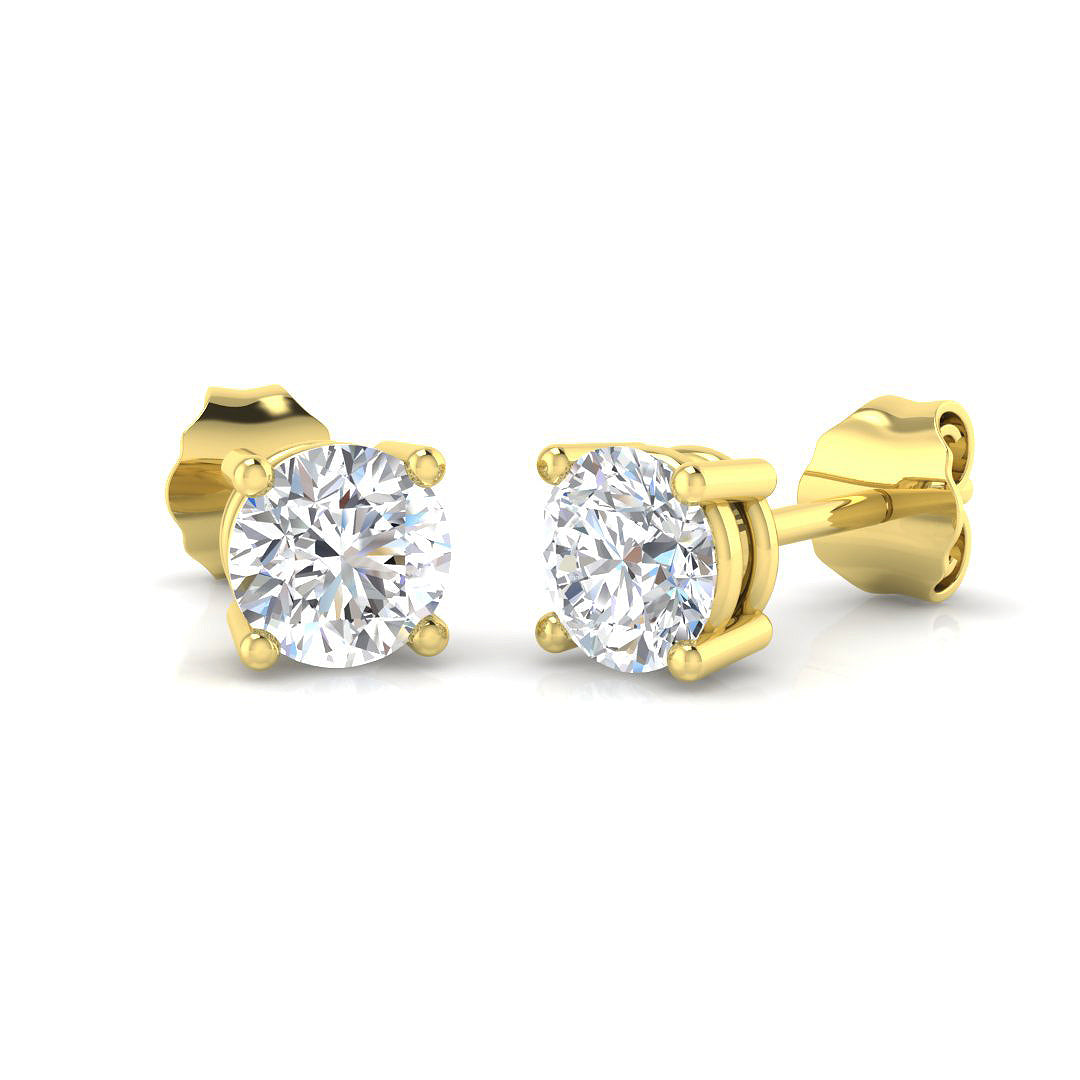 18ct Yellow Gold 1.00ct G VS2 Diamond Earrings