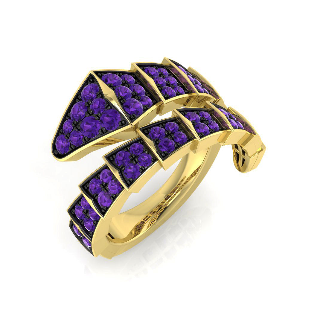 9ct Yellow Gold 1.10ct Purple Diamond Ring