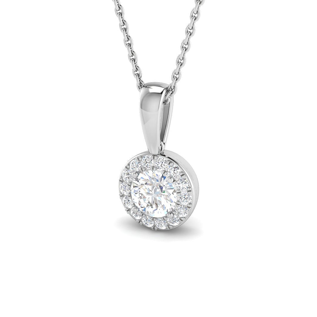 9ct White Gold 0.66ct Laboratory Grown CVD Pendant