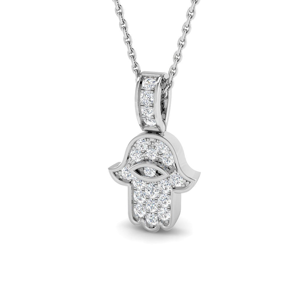 9ct White Gold 0.25ct Laboratory Grown CVD Pendant