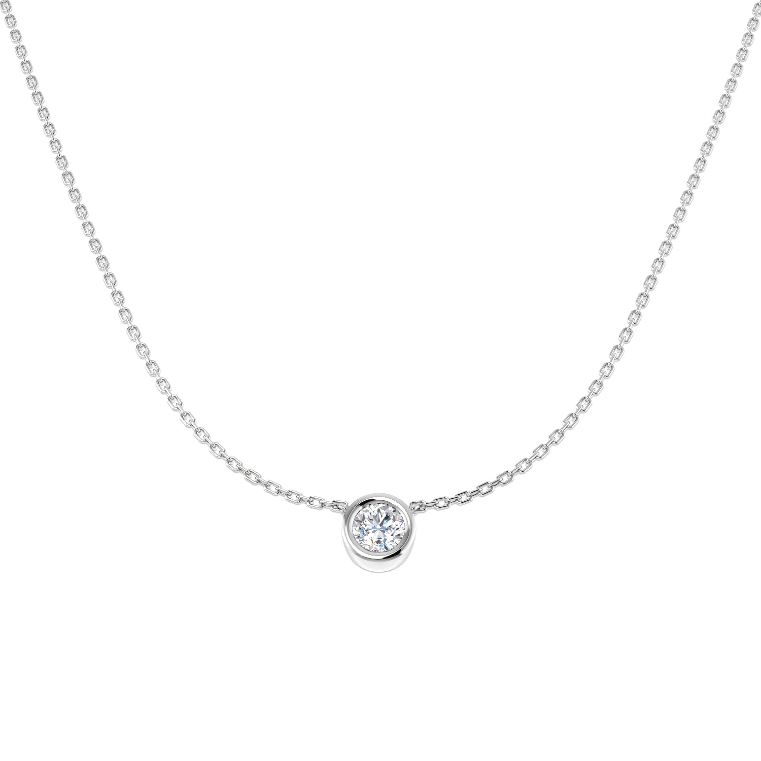 9ct White Gold 0.50ct Laboratory Grown CVD Necklace