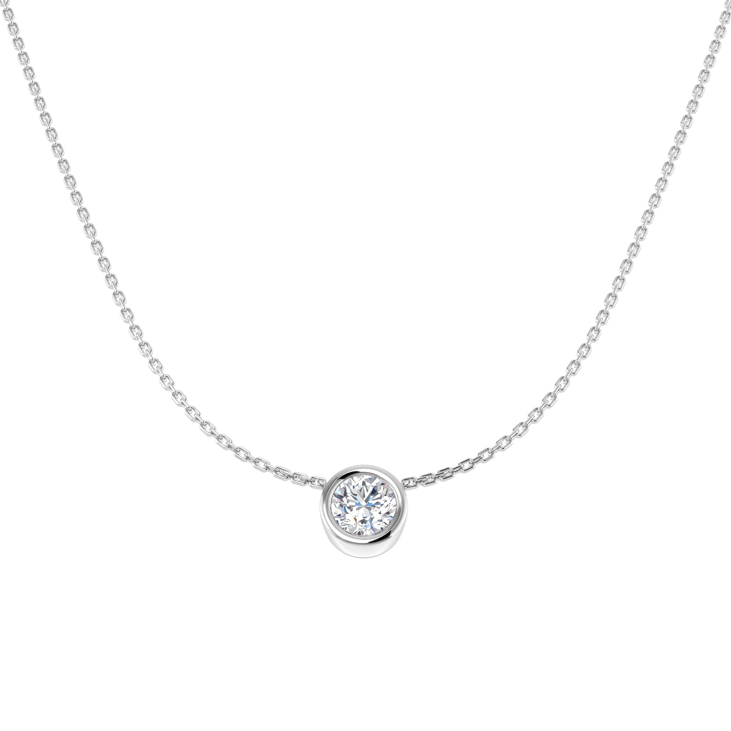 9ct White Gold 1.00ct Laboratory Grown CVD Necklace