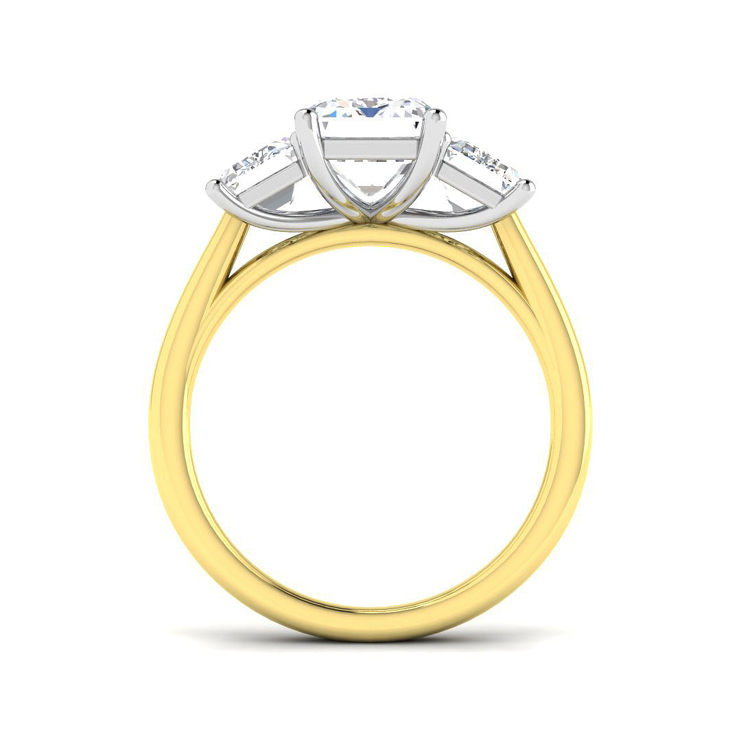 18ct Two-Tone Gold 5.35ct E VS2 Laboratory Grown CVD Ring