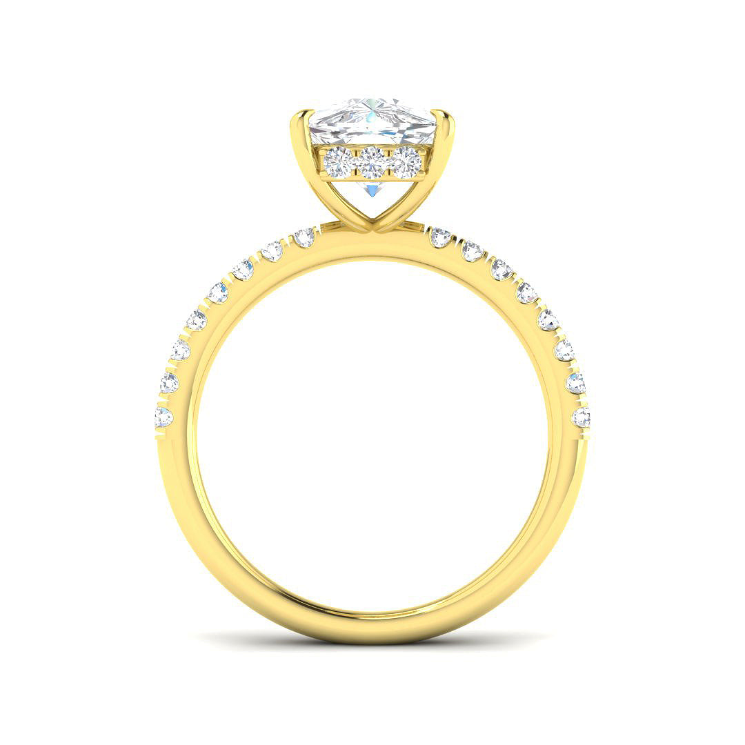 9ct Yellow Gold 3.41ct E VS2 Laboratory Grown CVD Ring