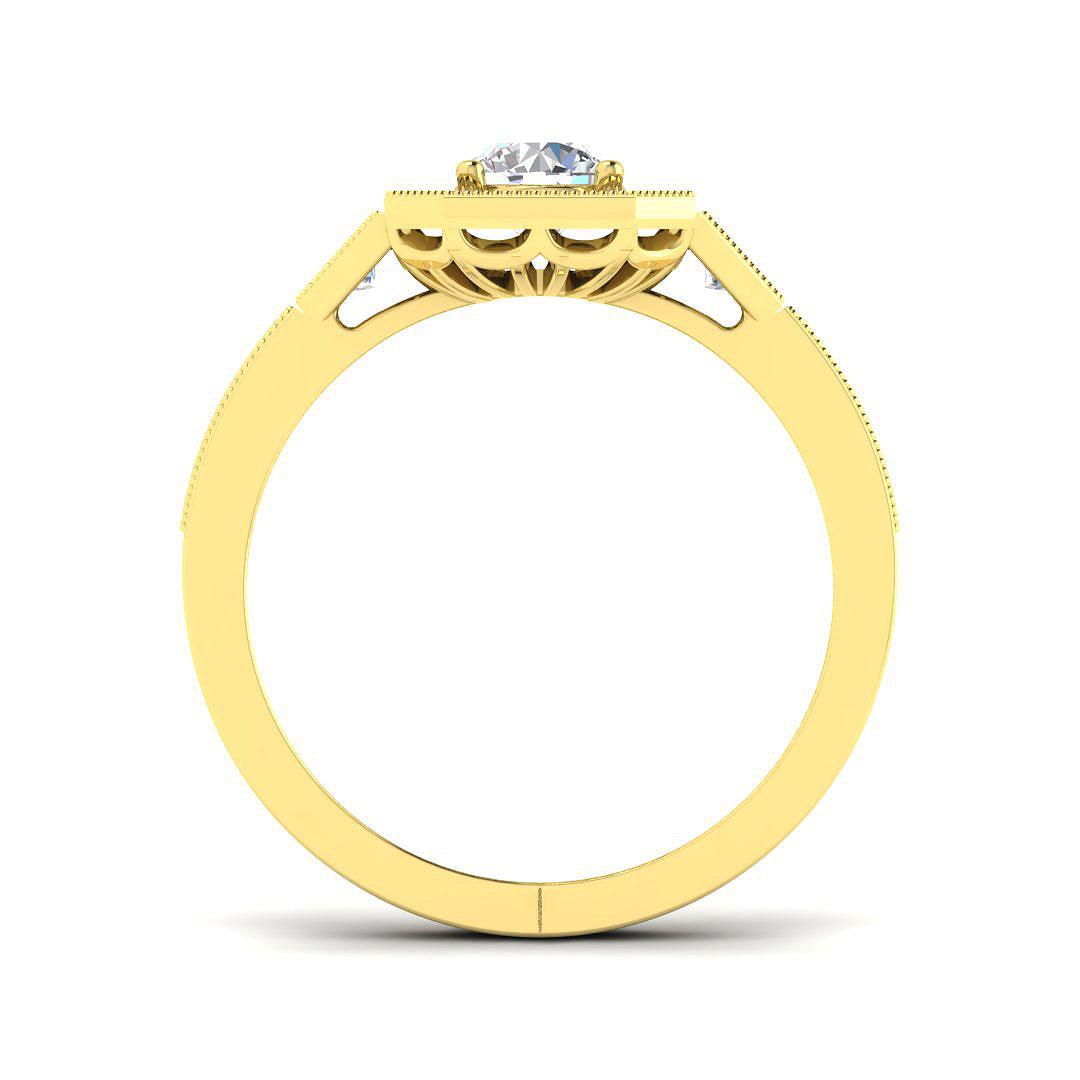 9ct Yellow Gold 0.85ct Laboratory Grown CVD Ring