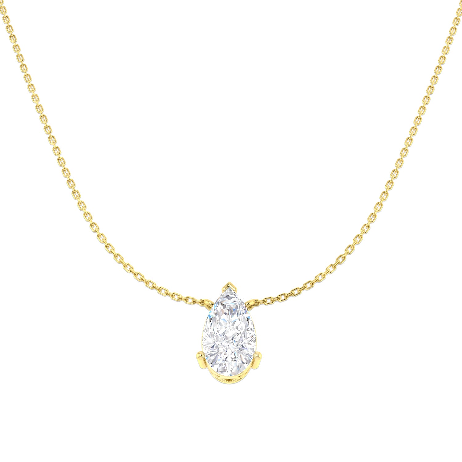 9ct Yellow Gold 3.03ct E VS2 Laboratory Grown CVD Necklace