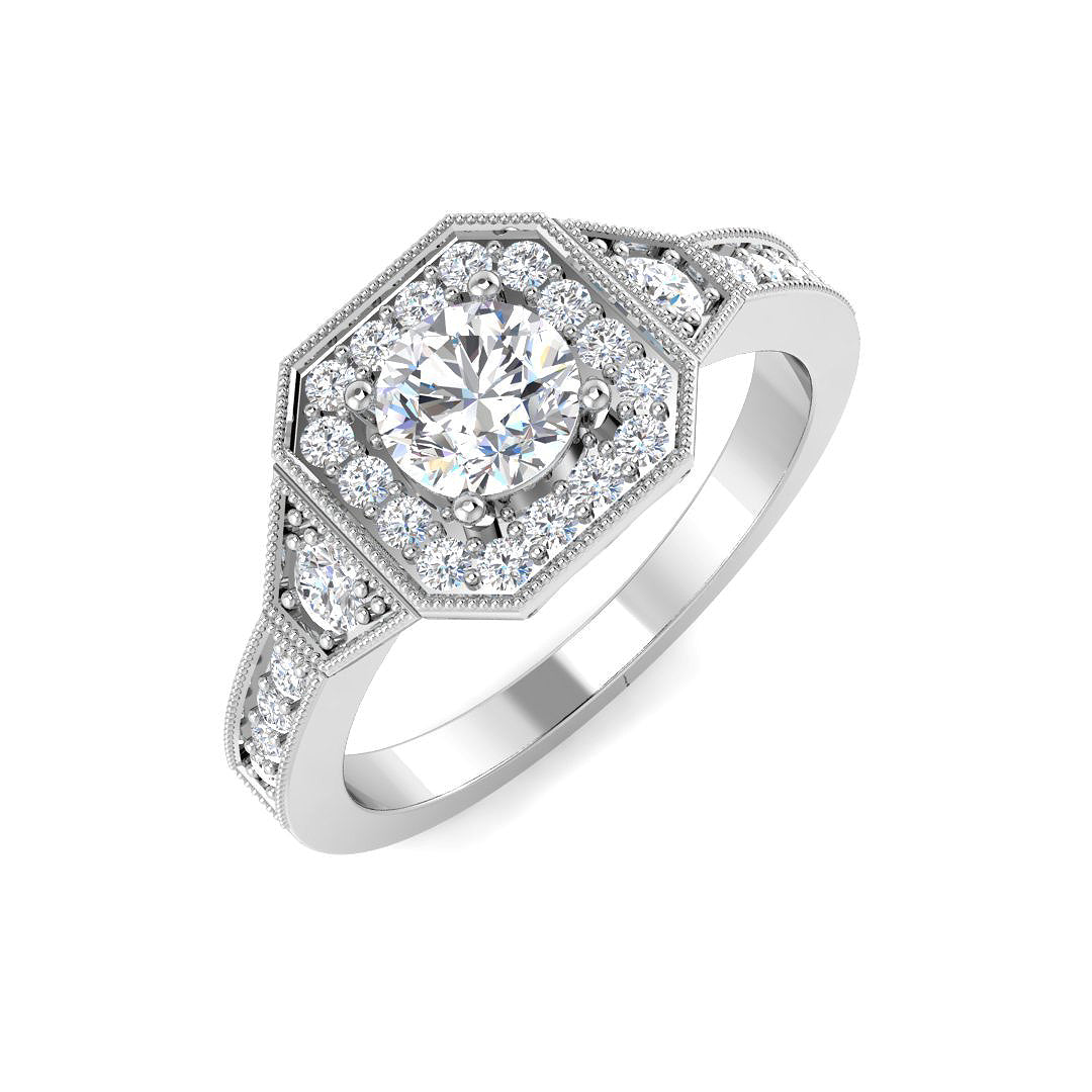 9ct White Gold 0.85ct Laboratory Grown CVD Ring