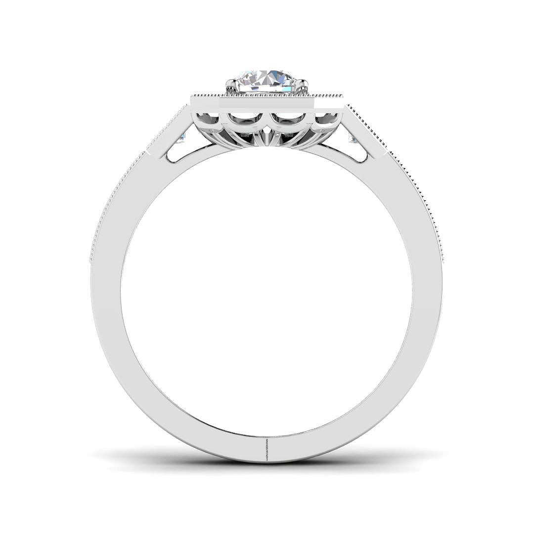 9ct White Gold 0.85ct Laboratory Grown CVD Ring
