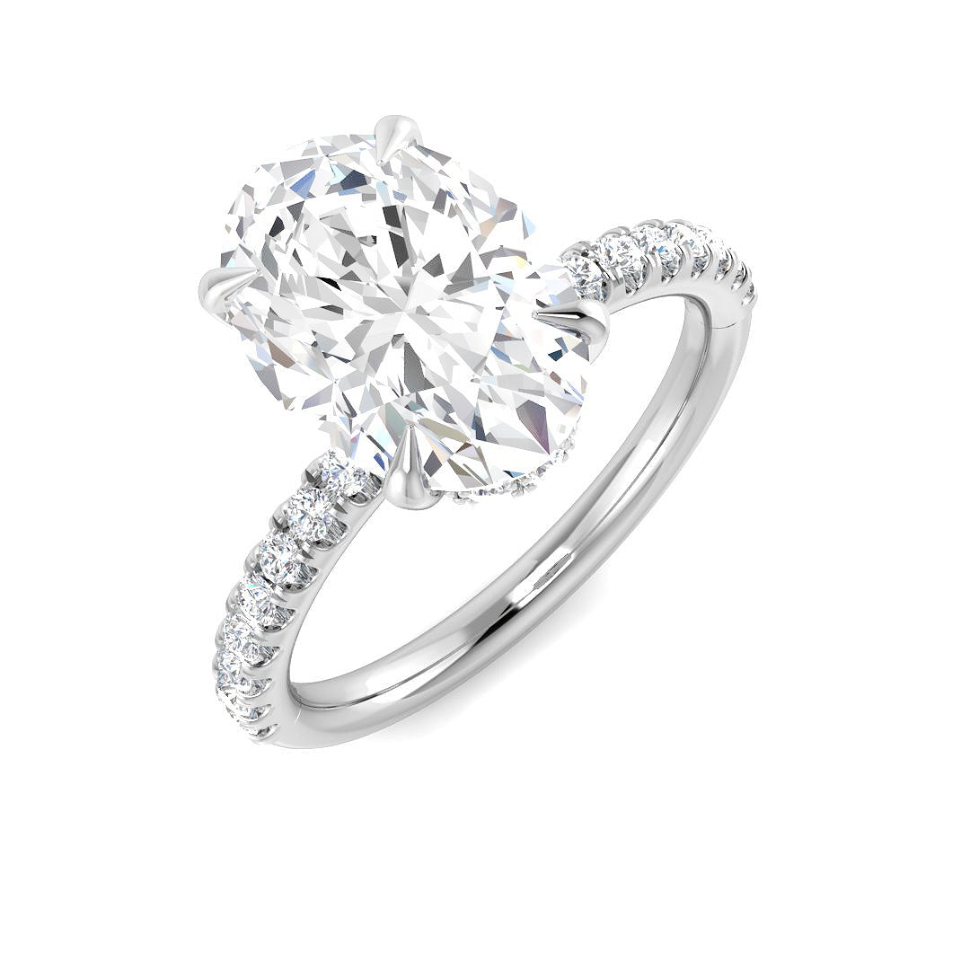 9ct White Gold 3.40ct E VS2 Laboratory Grown CVD Ring
