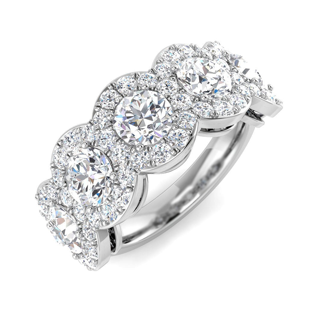 9ct White Gold 3.28ct Laboratory Grown CVD Ring