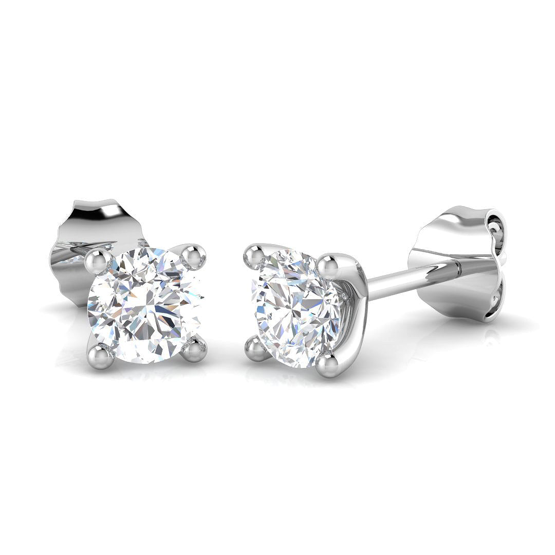 Platinum 0.60ct F VS2 Diamond Earrings