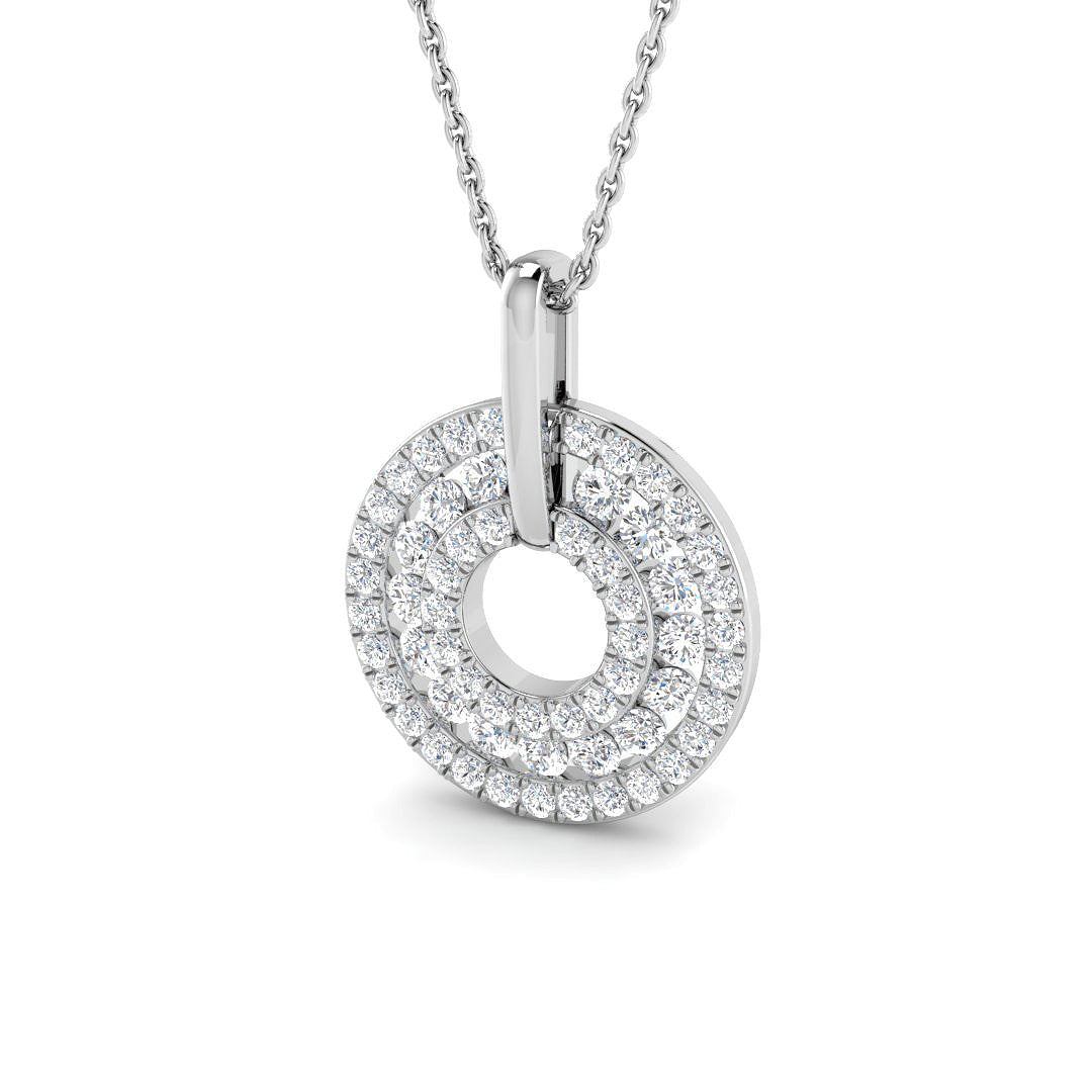 9ct White Gold 0.80ct G SI2 Diamond Pendant