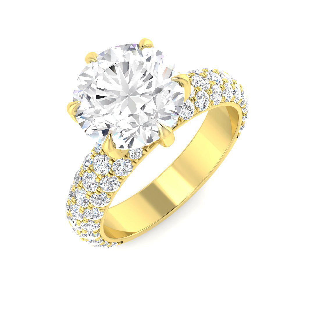 9ct Yellow Gold 4.36ct E VS2 Laboratory Grown CVD Ring