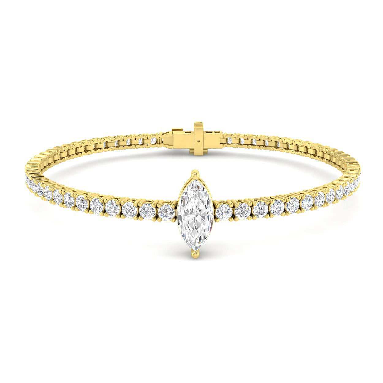 9ct Yellow Gold 4.69ct D VS2 Laboratory Grown CVD Bracelet