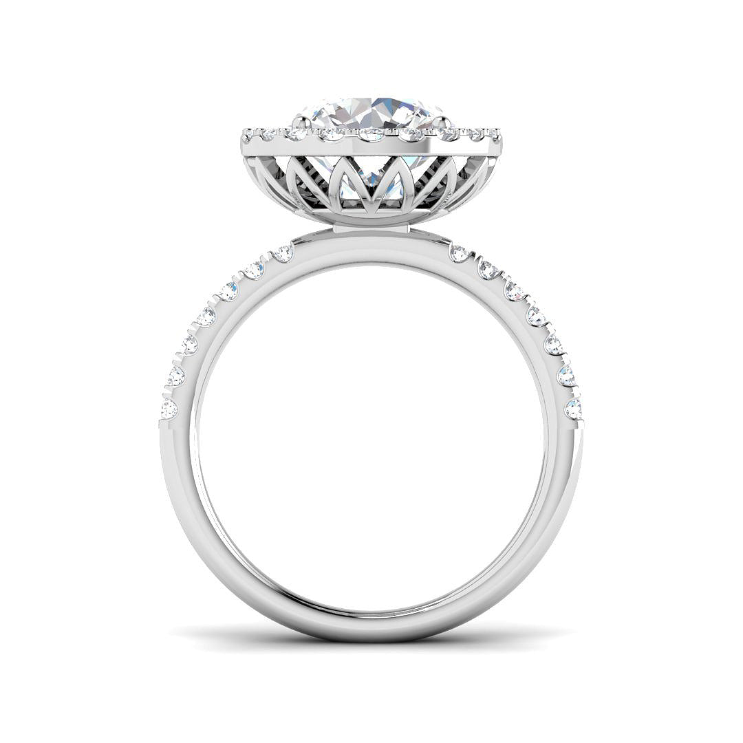 Platinum 3.52ct E VS1 Laboratory Grown CVD Ring