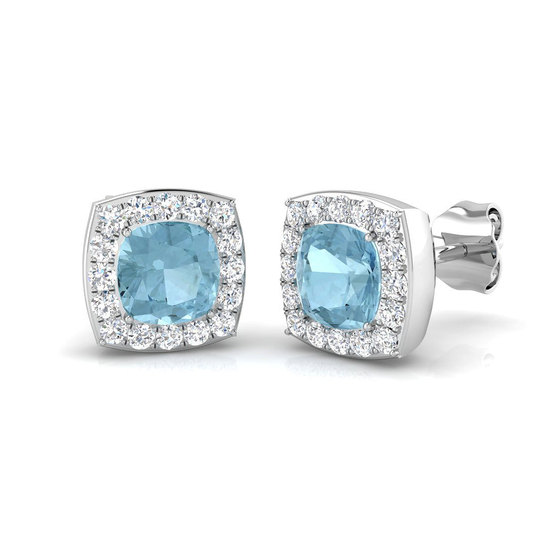 9ct White Gold 1.42ct Aquamarine Earrings