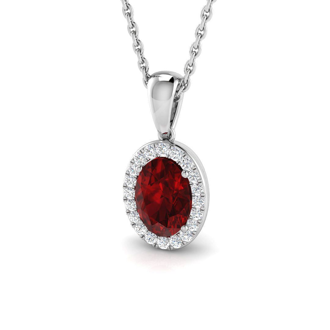 9ct White Gold 0.68ct Ruby Pendant