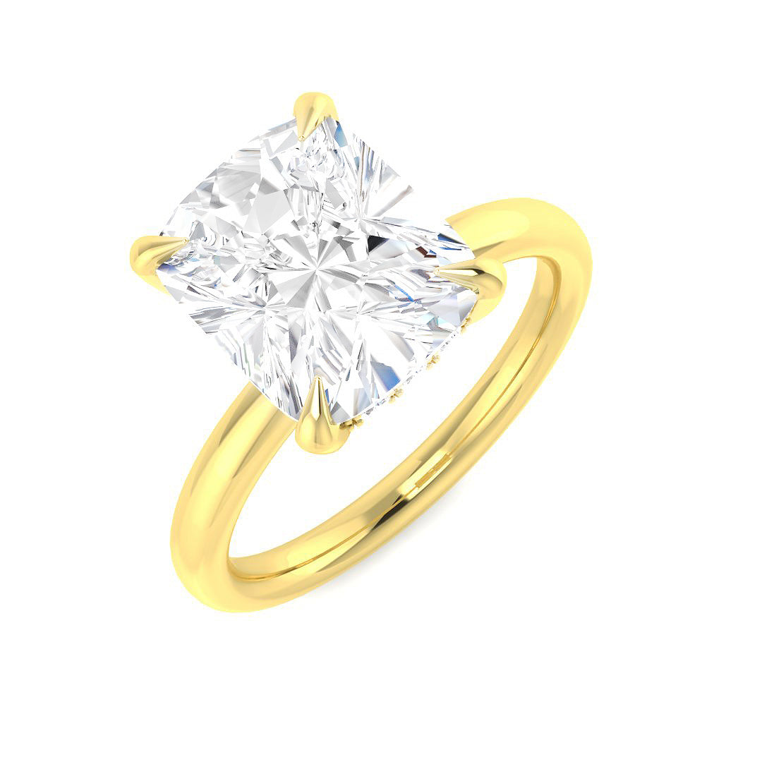 9ct Yellow Gold 4.18ct D VS2 Laboratory Grown CVD Ring