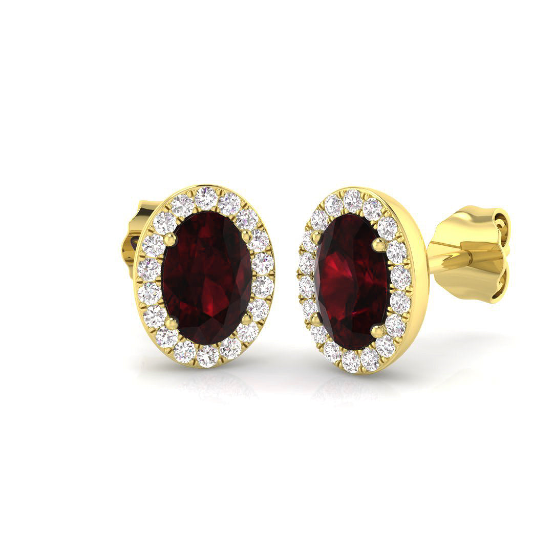 9ct Yellow Gold 1.45ct Ruby Earrings