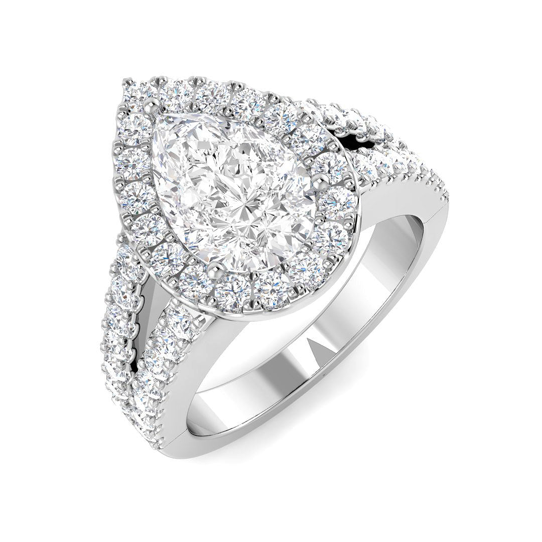 9ct White Gold 2.47ct D VS2 Laboratory Grown CVD Ring