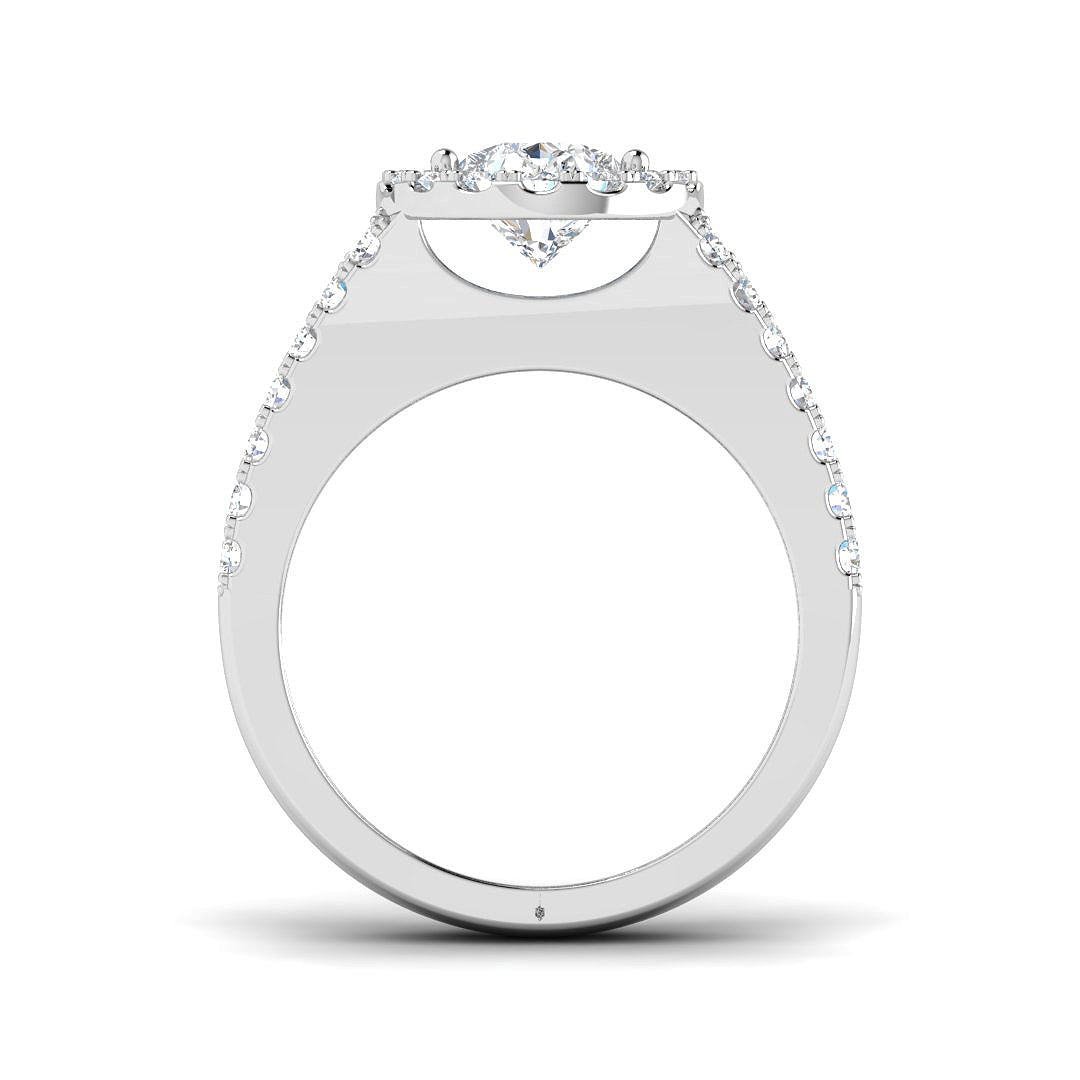 9ct White Gold 2.47ct D VS2 Laboratory Grown CVD Ring