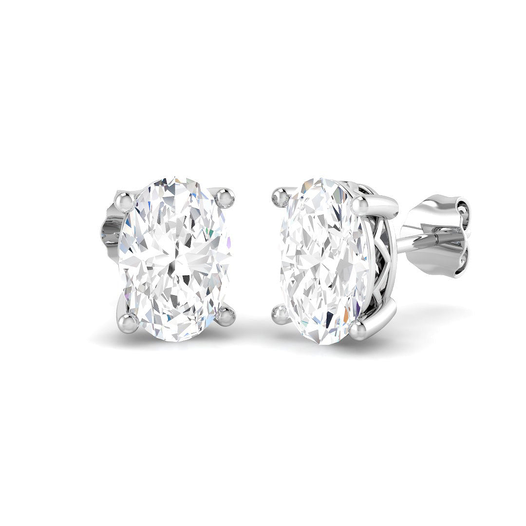 9ct White Gold 3.06ct E VVS2 Laboratory Grown CVD Earrings