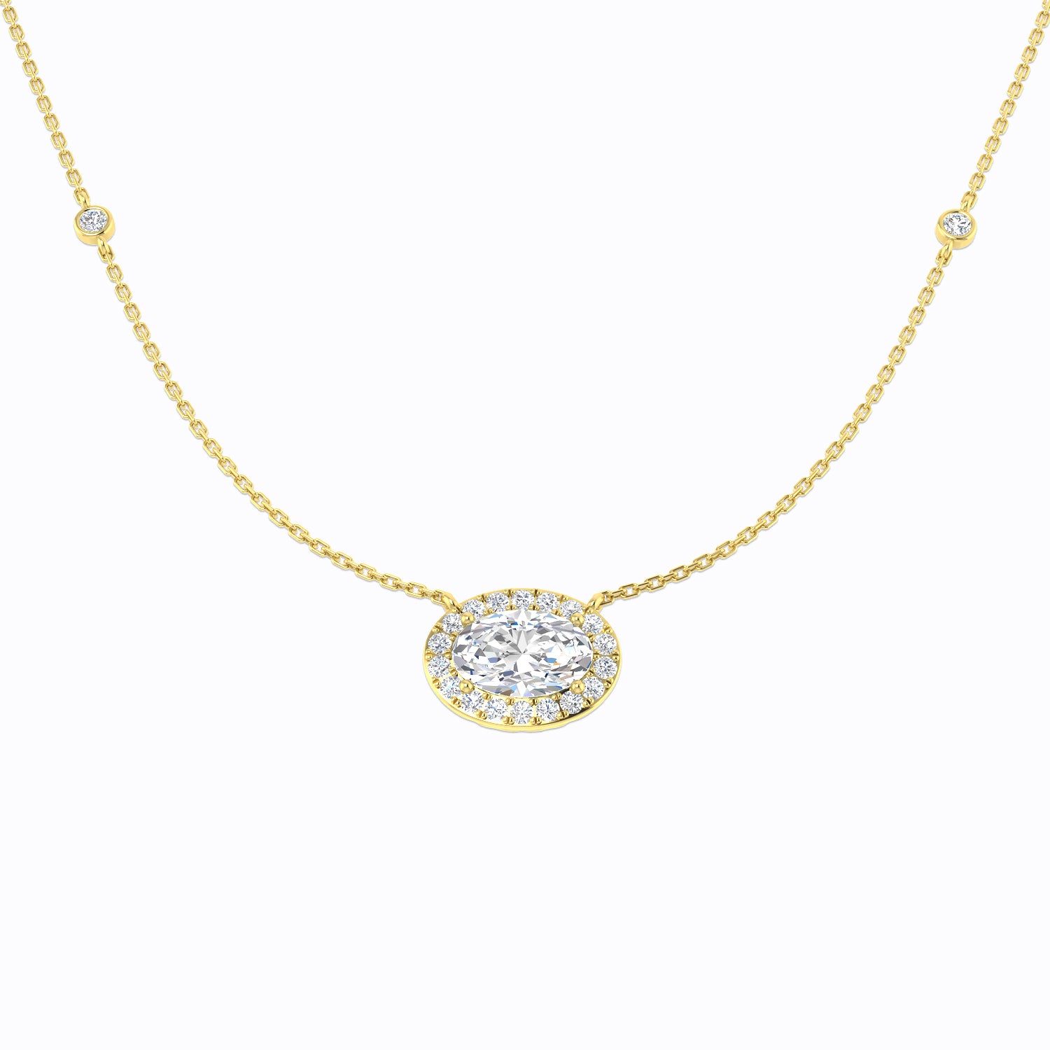 9ct Yellow Gold 2.75ct E VS2 Laboratory Grown CVD Necklace