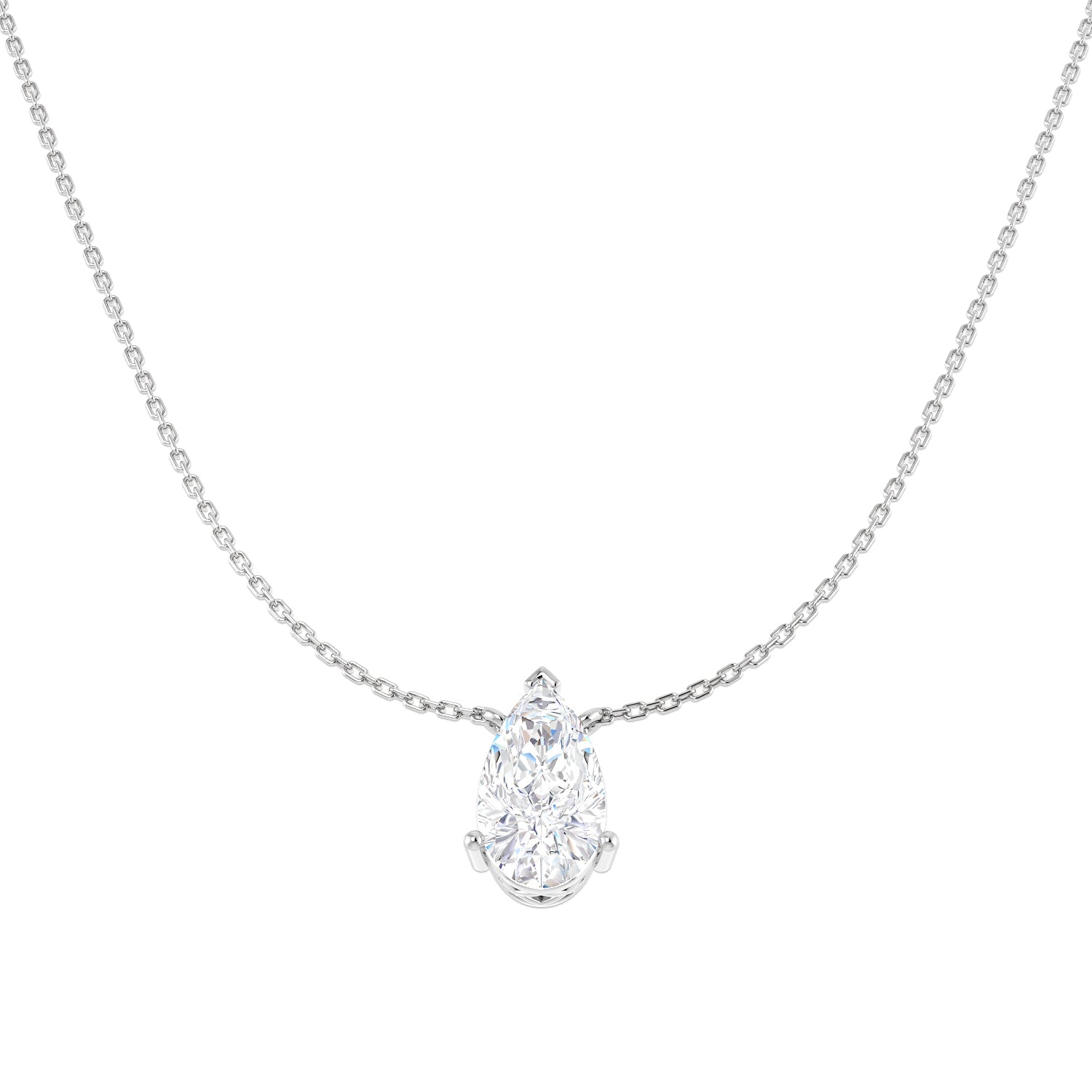 9ct White Gold 3.01ct E VS2 Laboratory Grown CVD Necklace