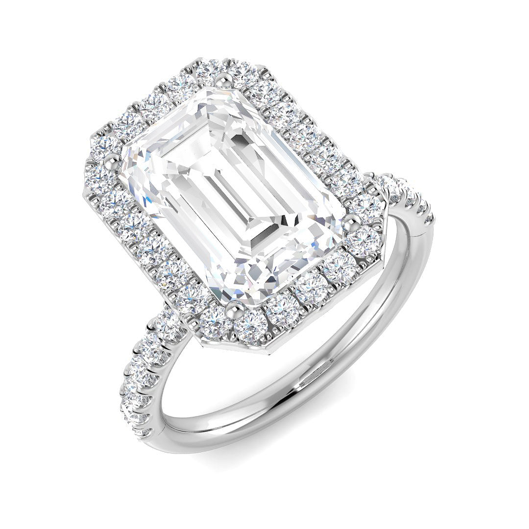 Platinum 4.61ct E VS2 Laboratory Grown CVD Ring